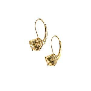 14K White Gold Vintage CZ Solitaire Earrings